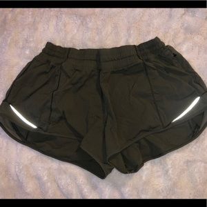 Lululemon army green hotty hot shorts
